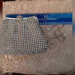 Vintage Rhinestone Elegant Silver Clutch Bag